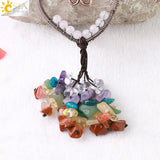 CSJA Chakra 7 Crystal Pendant Owl Car Hanging Accessory