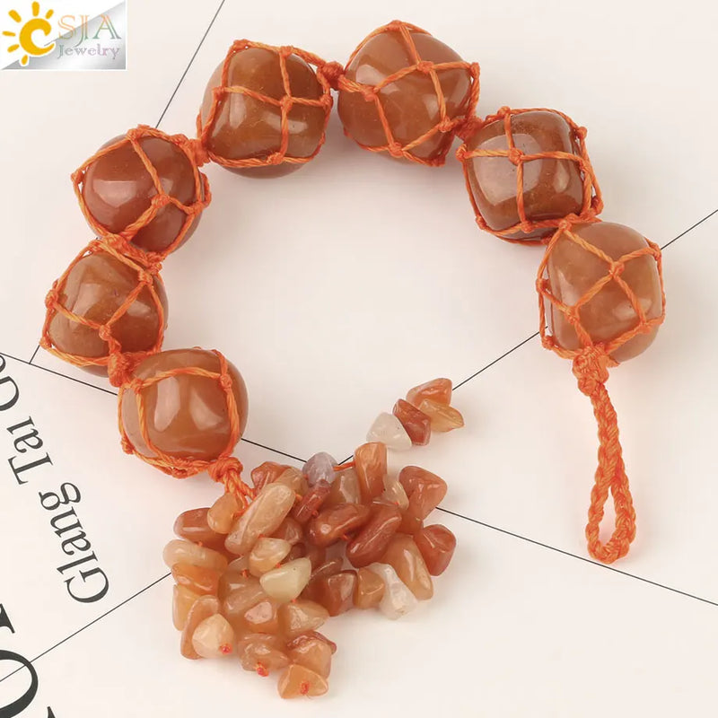 CSJA Crystal Quartz Stone Car Hanging Decoration