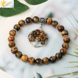 CSJA Tiger Eye Tree of Life Chakra Bracelet