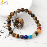 CSJA Tiger Eye Tree of Life Chakra Bracelet