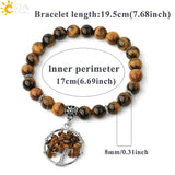 CSJA Tiger Eye Tree of Life Chakra Bracelet
