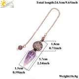 CSJA Stone Cone Pendulum Dowsing Divination Crystal Quartz Radiesthesia H269