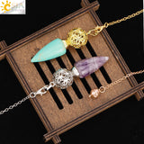 CSJA Stone Cone Pendulum Dowsing Divination Crystal Quartz Radiesthesia H269
