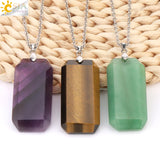 CSJA Crystal Coffin Pendant Necklace Stainless Steel Chain Halloween Gift