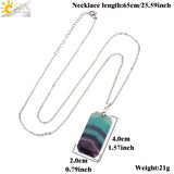 CSJA Crystal Coffin Pendant Necklace Stainless Steel Chain Halloween Gift