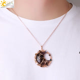 CSJA Moon Star Pendant Necklace Wire Wrap Quartz Jewelry H028