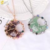 CSJA Moon Star Pendant Necklace Wire Wrap Quartz Jewelry H028