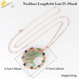 CSJA Moon Star Pendant Necklace Wire Wrap Quartz Jewelry H028