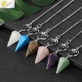 CSJA Natural Stone Crystal Pendulum for Dowsing