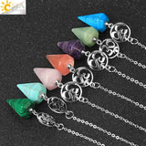CSJA Natural Stone Crystal Pendulum for Dowsing