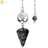 CSJA Natural Stone Crystal Pendulum for Dowsing