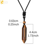 CSJA Natural Stone Crystals Necklace Pendant Amethysts Necklaces Reiki Jewelry