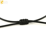 CSJA Natural Stone Crystals Necklace Pendants Roses Crystal Quartz Wrap