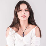 CSJA Natural Stone Crystals Necklace Pendants Roses Crystal Quartz Wrap