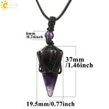 CSJA Natural Stone Crystals Necklace Pendants Roses Crystal Quartz Wrap