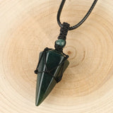 CSJA Natural Stone Crystals Necklace Pendants Roses Crystal Quartz Wrap