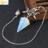 CSJA Stone Healing Crystals Pendulum for Dowsing Rods Hexagram Cone S962