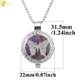 CSJA Butterfly Hollow Locket Aromatherapy Diffuser Pendant Necklace