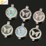 CSJA Butterfly Hollow Locket Aromatherapy Diffuser Pendant Necklace