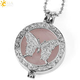 CSJA Butterfly Hollow Locket Aromatherapy Diffuser Pendant Necklace