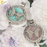 CSJA Butterfly Hollow Locket Aromatherapy Diffuser Pendant Necklace