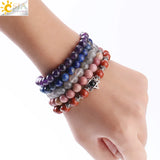 CSJA Hexagram Charms Bracelet Magen Star of David Lapis 8MM Gem Bead