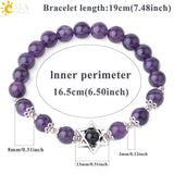 CSJA Hexagram Charms Bracelet Magen Star of David Lapis 8MM Gem Bead