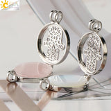 CSJA Stone Locket Pendants Hamsa Hand Essential Oil Diffuser Healing Necklace