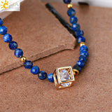 CSJA Natural Stone Mini Bracelet 3mm CZ Charm Friendship Bracelets