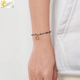 CSJA Natural Stone Mini Bracelet 3mm CZ Charm Friendship Bracelets