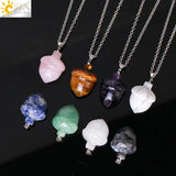 CSJA Pine Cone Pendant Amethyst Crystal Necklace