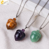 CSJA Pine Cone Pendant Amethyst Crystal Necklace