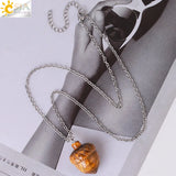 CSJA Pine Cone Pendant Amethyst Crystal Necklace