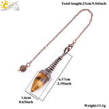 CSJA Natural Stone Pendulum Bullet Shape Crystal Pendant Reiki Radiesthesia T021