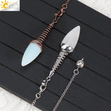 CSJA Natural Stone Pendulum Bullet Shape Crystal Pendant Reiki Radiesthesia T021