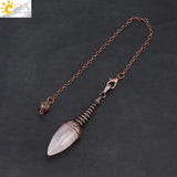 CSJA Natural Stone Pendulum Bullet Shape Crystal Pendant Reiki Radiesthesia T021