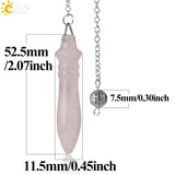 CSJA Natural Stone Pendulum for Dowsing Pink Quartz Lapis Reiki Amulet Pendule