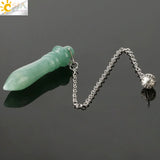 CSJA Natural Stone Pendulum for Dowsing Pink Quartz Lapis Reiki Amulet Pendule