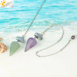 CSJA Natural Stone Tree of Life Pendulum for Dowsing