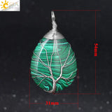 CSJA Pink Quartz Necklace Tree of Life Pendant