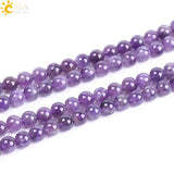 CSJA Purple Quartz Loose Beads 8mm Round Amethysts DIY Beaded