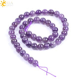 CSJA Purple Quartz Loose Beads 8mm Round Amethysts DIY Beaded