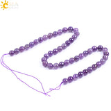 CSJA Purple Quartz Loose Beads 8mm Round Amethysts DIY Beaded