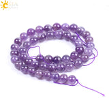 CSJA Purple Quartz Loose Beads 8mm Round Amethysts DIY Beaded