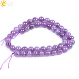 CSJA Purple Quartz Loose Beads 8mm Round Amethysts DIY Beaded