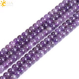 CSJA Purple Quartz Loose Beads 8mm Round Amethysts DIY Beaded