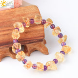 CSJA Natural Stone Crystal Bead Bracelet Reiki Summer Jewelry