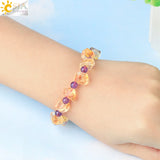 CSJA Natural Stone Crystal Bead Bracelet Reiki Summer Jewelry