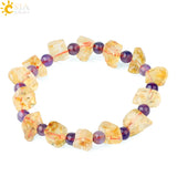 CSJA Natural Stone Crystal Bead Bracelet Reiki Summer Jewelry