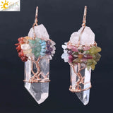 Rock Crystal Tree of Life Pendant Reiki Chakra Necklace